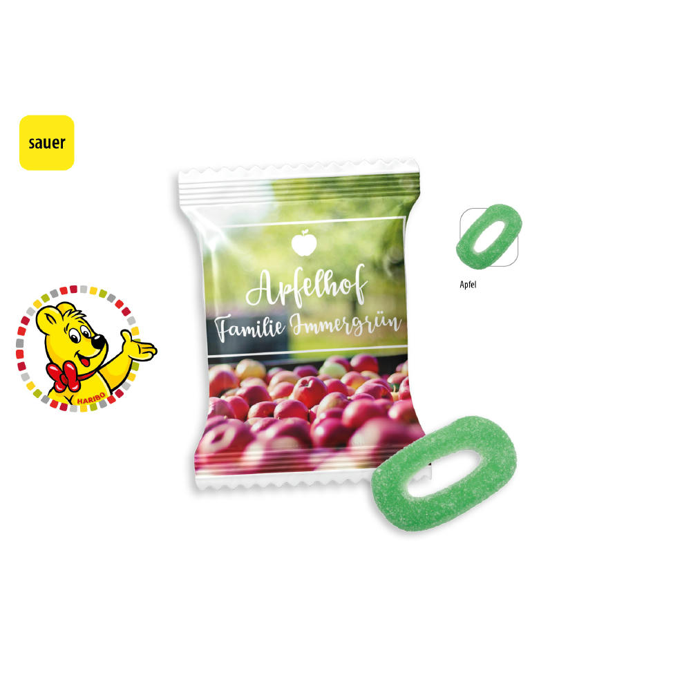 HARIBO Apfelringe Sauer Werbetüte,   1 Stück, Inhalt: HARIBO  Apfelringe Sauer