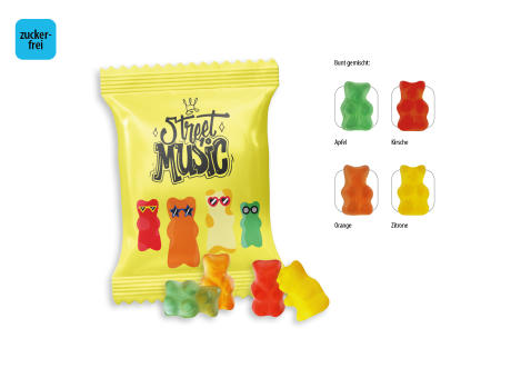 Gummibärchen zuckerfrei Werbetüte,   10 g, Inhalt: Gummibärchen zuckerfrei