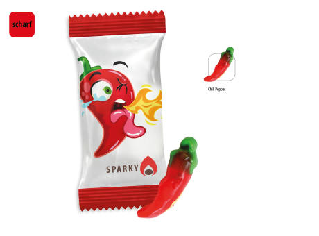 Chili Pepper Werbetüte,   1 Stück, Inhalt: Chili Pepper Fruchtgummi mit Schaumzuckerboden