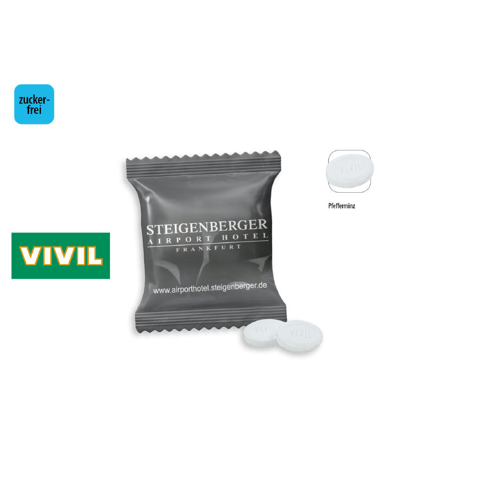 VIVIL Extra Strong zuckerfrei 2 Stück Werbetüte,   2 Stück, Inhalt: VIVIL Extra Strong, zuckerfrei