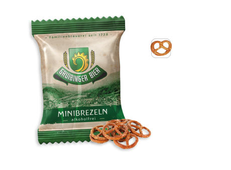 Mini Salzbrezeln Werbetüte,   10 g, Inhalt: Mini Salzbrezeln