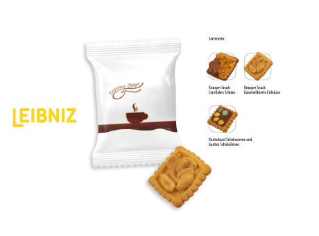 Leibniz Kekse Knusper Snack & Kunterbunt Flowpack,   1 Stück, Inhalt: Leibniz Knusper Snack mit karamellisierten Erdnüssen