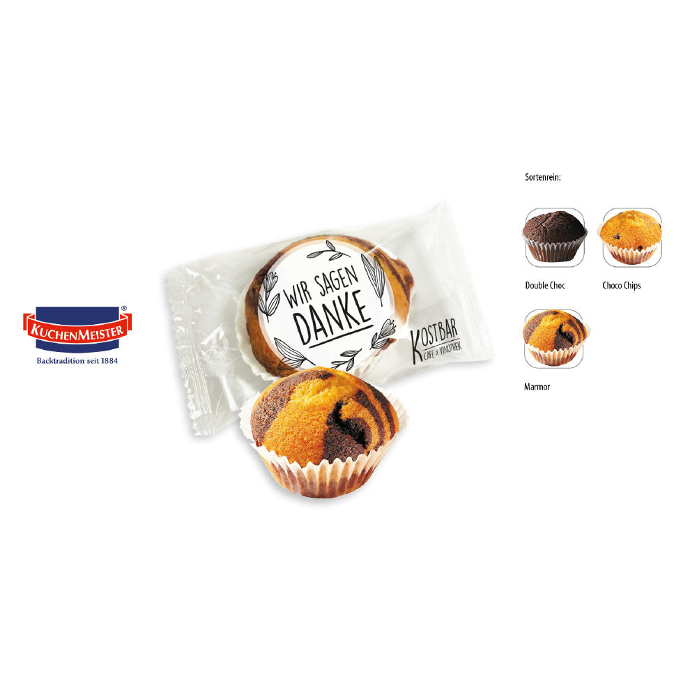 Mini Muffin im Flowpack,   1 Stück, Inhalt: Mini Muffin Double Choc