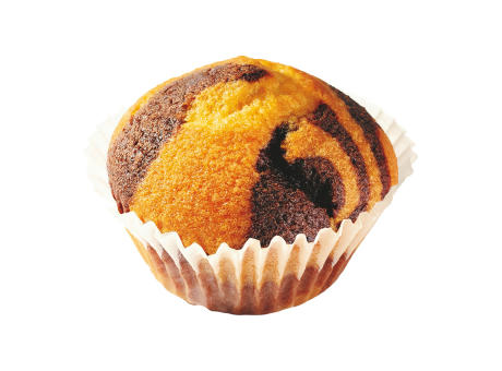 Mini Muffin im Flowpack,   1 Stück, Inhalt: Mini Muffin Marmor