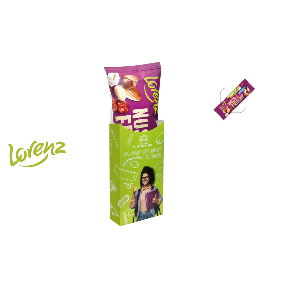 LORENZ Snack Box im Schuber,   40 g, Inhalt: Nuss & Frucht mit Joghurt Pops