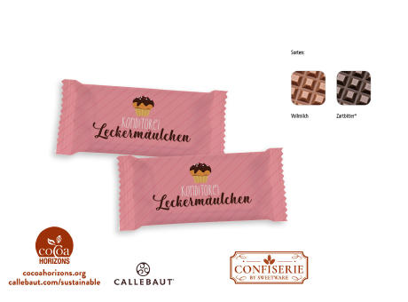 Schokolade 5 g Täfelchen,   1 Stück, Inhalt: Callebaut Vollmilch