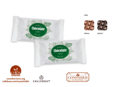 Schokolade 10 g Täfelchen,   1 Stück, Inhalt: Callebaut Vollmilch