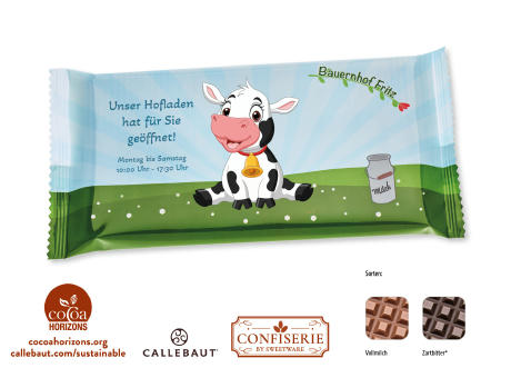 Schokolade 100 g Tafel im Flowpack,   1 Stück, Inhalt: Callebaut Vollmilch