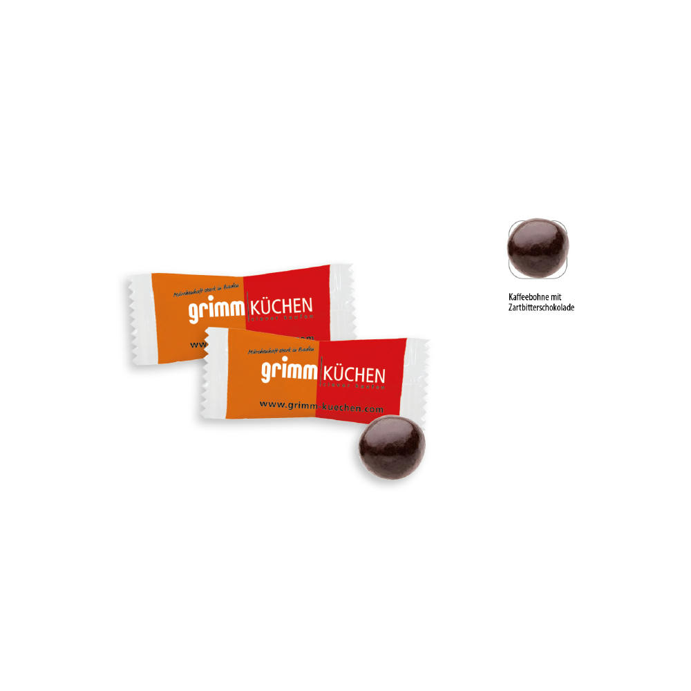 Schoko-Kaffeebohne im Flowpack,   1 Stück, Inhalt: Schoko-Kaffeebohne
