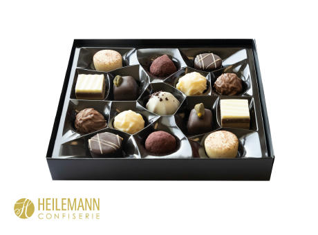 Heilemann Mini Pralinés im Schuber,   91 g, Inhalt: Heilemann Mini Pralinés