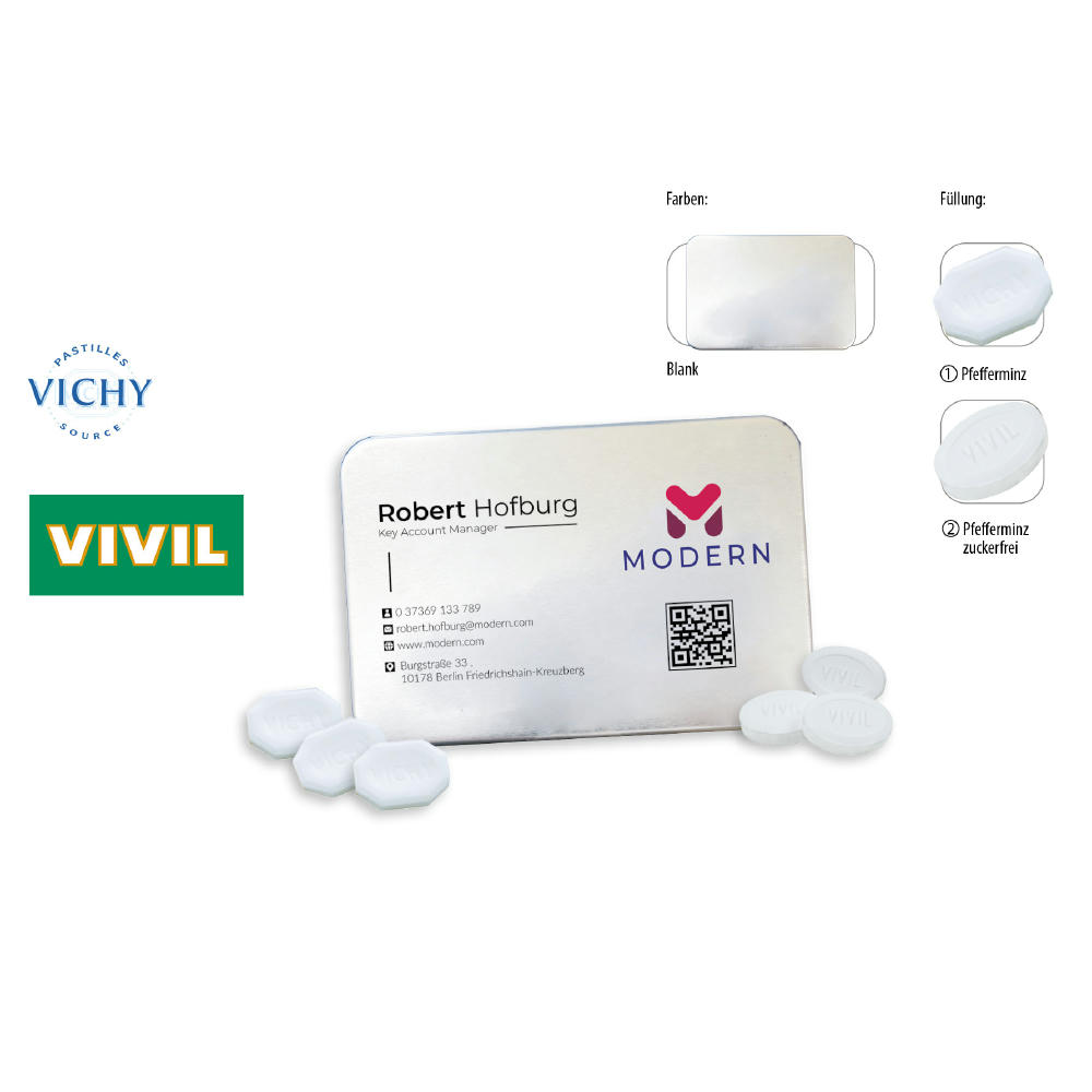 Visitbox, blank 27 g, Inhalt: VIVIL Extra Strong, zuckerfrei (Dose)