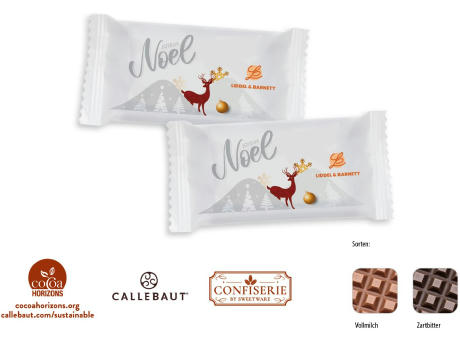 Schokolade 10 g Täfelchen,   1 Stück, Inhalt: Callebaut Vollmilch