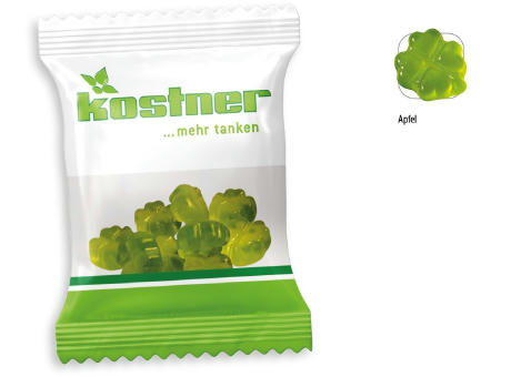 Fruchtgummi Kleeblatt Werbetüte,   10 g, Inhalt: Kleeblatt