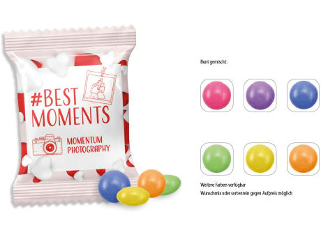 Mini-Schokolinsen Werbetüte,   10 g, Inhalt: Schokolinsen Mini