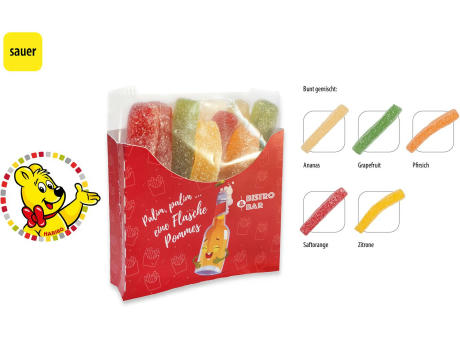 HARIBO Saure Pommes Tüte in Werbebox,   50 g, Inhalt: HARIBO Saure Pommes