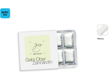 Kaugummi zuckerfrei Blister 6er im Schuber,   6 Stück im Blister, Inhalt: Kaugummi Blister (6er)