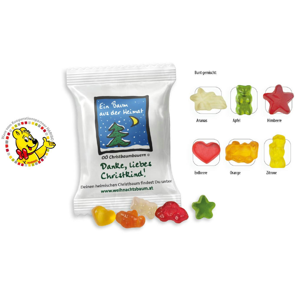 HARIBO Standardformen Werbetüte,   10 g, Inhalt: HARIBO Weihnachtsmix