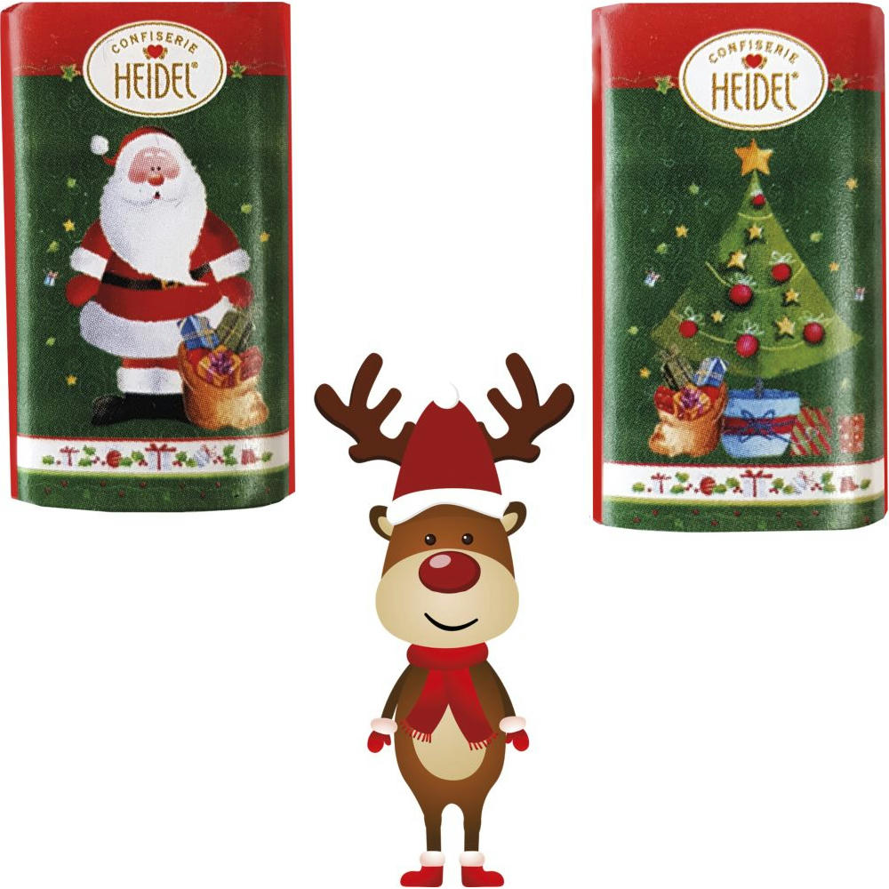 Tisch Adventskalender HEIDEL aus 100% Papier Standardmotiv,   72 g, Inhalt: Heidel Schokoladentäfelchen