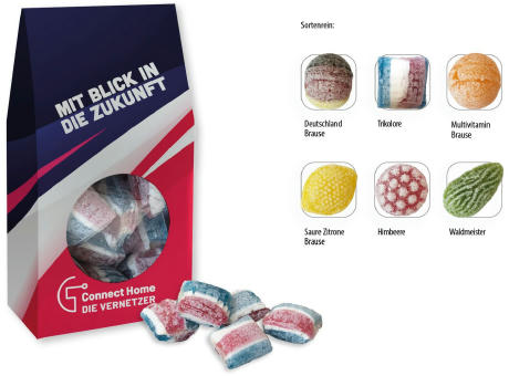 Beutelschachtel mit Bonbons,   60 g, Inhalt: Bonbons Deutschland Brause
