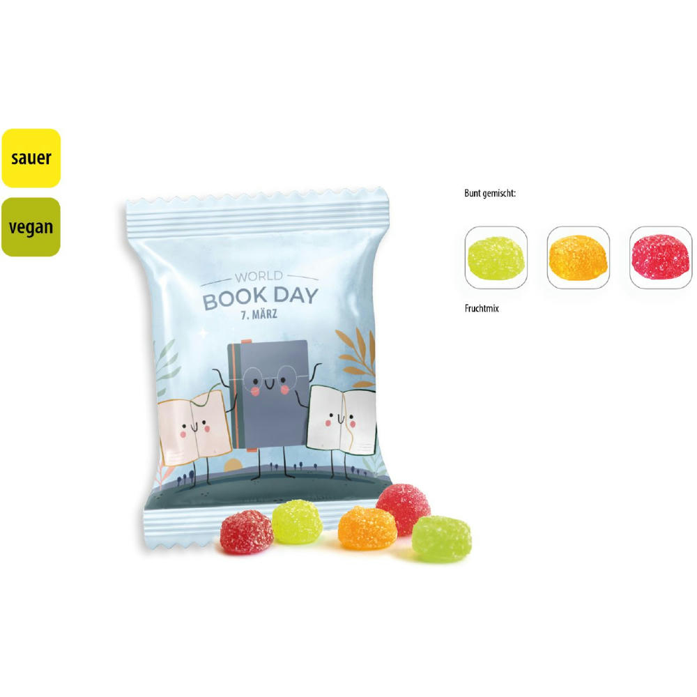 Saure Fruchtsaftberries vegan Werbetüte,   10 g, Inhalt: Saure Fruchtsaftberries