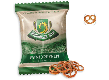 Mini Salzbrezeln Werbetüte,   10 g, Inhalt: Mini Salzbrezeln