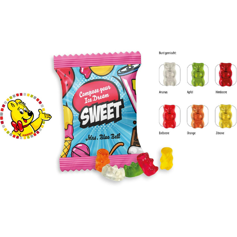 HARIBO Mini Goldbären Werbetüte,   10 g, Inhalt: HARIBO Mini Goldbären bunt gemischt