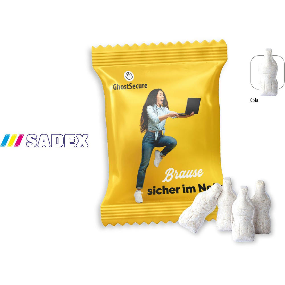 SADEX Brause Fläschchen Werbetüte,   4 Stück, Inhalt: SADEX Brause Fläschchen Cola