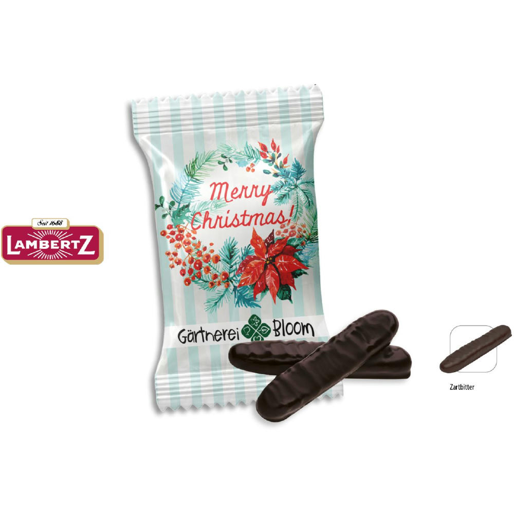 Lambertz Lebkuchen-Stäbchen Werbetüte,   2 Stück, Inhalt: Lambertz Lebkuchen-Stäbchen Zartbitter