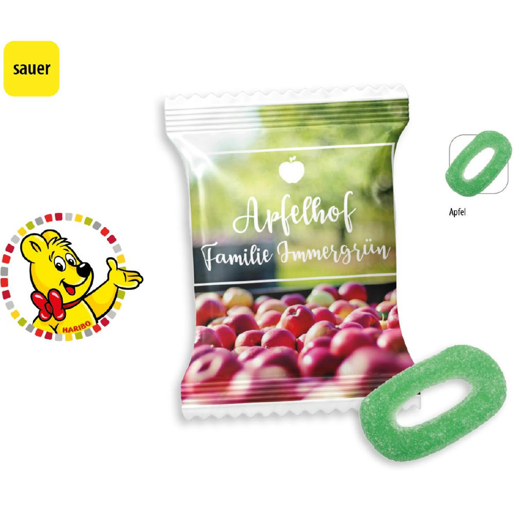 HARIBO Apfelringe Sauer Werbetüte,   1 Stück, Inhalt: HARIBO  Apfelringe Sauer