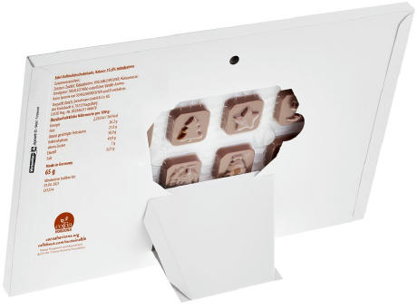 Tisch Adventskalender personalisiert,   60 g, Inhalt: Callebaut Vollmilch Schokolade Kalender