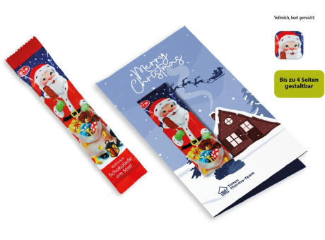 Weihnachtskarte mit Schoko-Lolly,   1 Stück, Inhalt: Schoko-Lolly Weihnachten