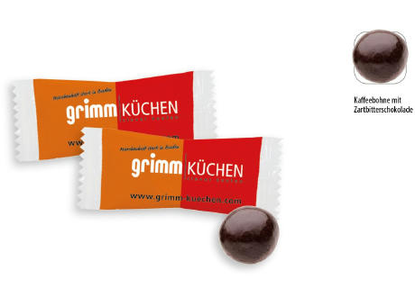 Schoko-Kaffeebohne im Flowpack,   1 Stück, Inhalt: Schoko-Kaffeebohne
