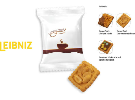 Leibniz Kekse Knusper Snack & Kunterbunt Flowpack,   1 Stück, Inhalt: Leibniz Knusper Snack mit karamellisierten Erdnüssen