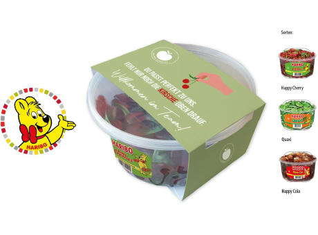 HARIBO Runddosen mit Kartonbanderole,   150 Stück, Inhalt: HARIBO Happy Cola