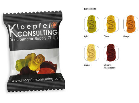 Fruchtgummi Paragraph Werbetüte,   10 g, Inhalt: Fruchtgummi Paragraph