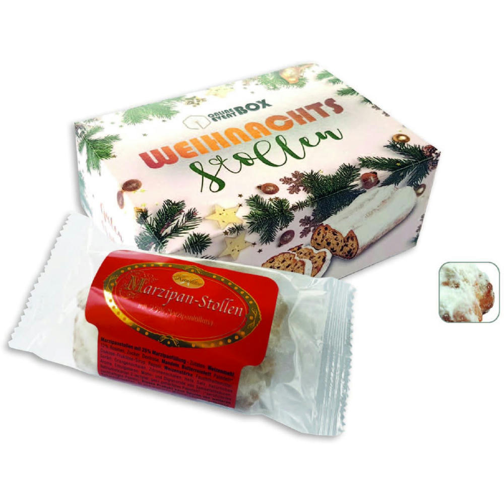 Mini Stollen Präsentbox,   1 Stück, Inhalt: Christstollen
