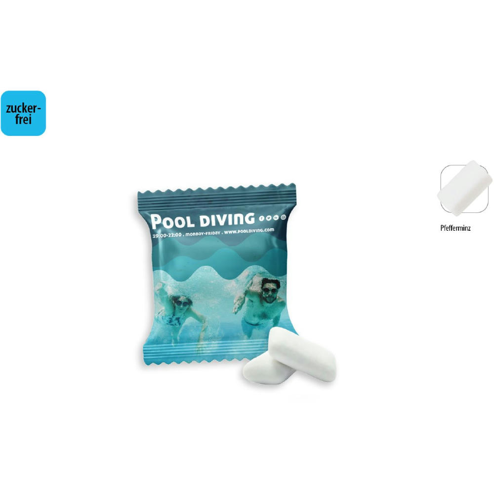 Kaugummi Dragees zuckerfrei Werbetüte,   2 Stück, Inhalt: Kaugummi Dragees zuckerfrei