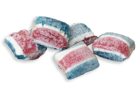 Beutelschachtel mit Bonbons,   60 g, Inhalt: Saure Zitrone Brause