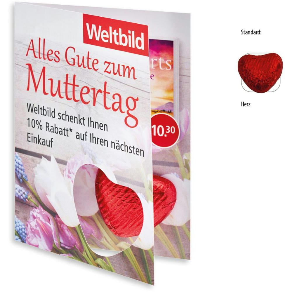 Faltkarte,   1 Stück, Inhalt: Figur aus Edel-Vollmilchschokolade
