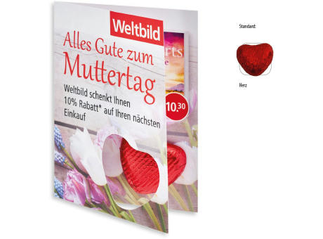 Faltkarte,   1 Stück, Inhalt: Figur aus Edel-Vollmilchschokolade