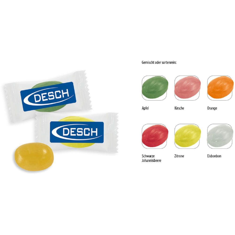 Bonbon Flowpack,   1 Stück, Inhalt: Bonbon Zitrone