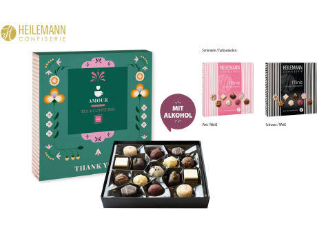 Heilemann Mini Pralinés im Schuber, pink/weiß 91 g, Inhalt: Heilemann Mini Pralinés