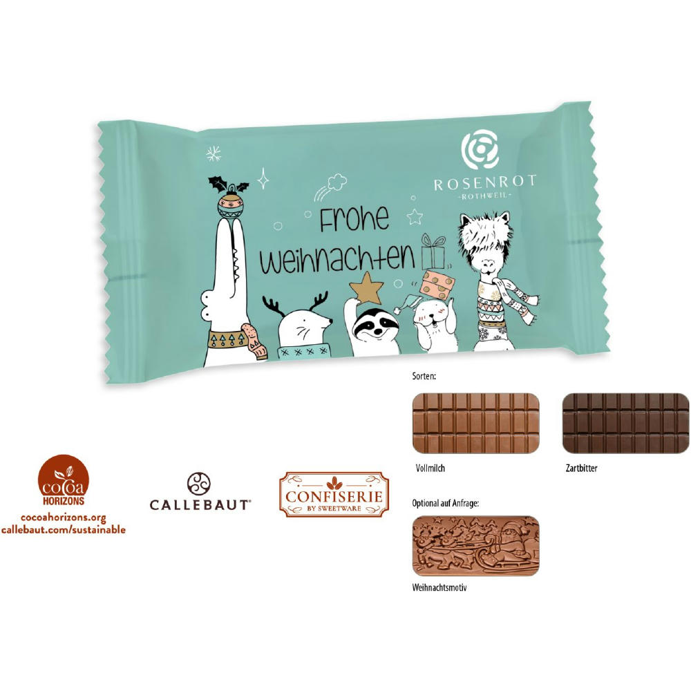 Schokolade 100 g Tafel im Flowpack,   1 Stück, Inhalt: Callebaut Vollmilch