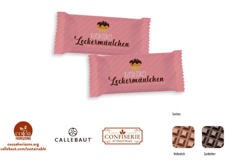 Schokolade 5 g Täfelchen,   1 Stück, Inhalt: Callebaut Vollmilch