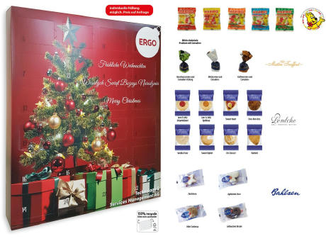 XXL Adventskalender,   24 Stück, Inhalt: HARIBO Weihnachtsmix