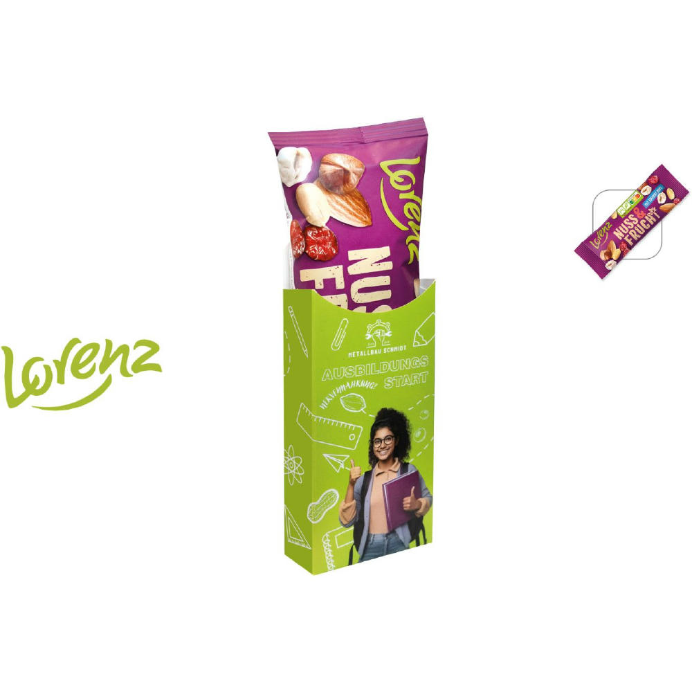 LORENZ Snack Box im Schuber,   40 g, Inhalt: Nuss & Frucht mit Joghurt Pops