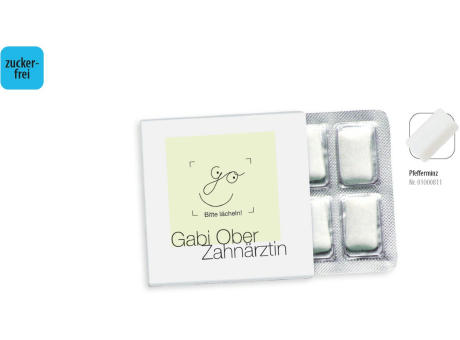 Kaugummi zuckerfrei Blister 6er im Schuber,   6 Stück im Blister, Inhalt: Kaugummi Blister (6er)