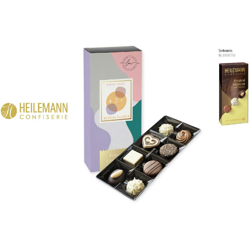 Heilemann Pralinés Auslese im Schuber,   95 g, Inhalt: Heilmann Pralinés Auslese ohne Alkohol