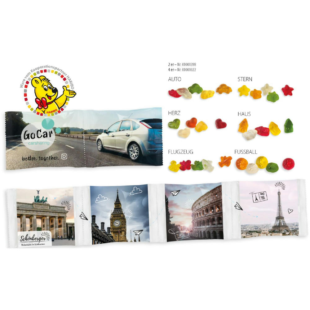 HARIBO Kettenbeutel 4er,   20 g, Inhalt: HARIBO Sterne