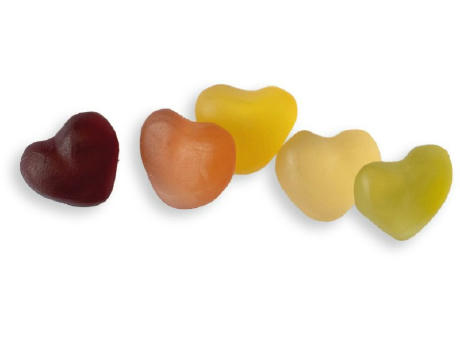 Mini Saft-Herzen Werbetüte,   10 g, Inhalt: Mini Saft-Herzen